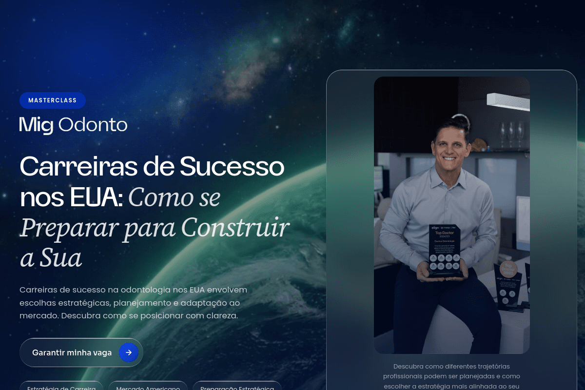 Landing Page — Masterclass Carreiras nos EUA